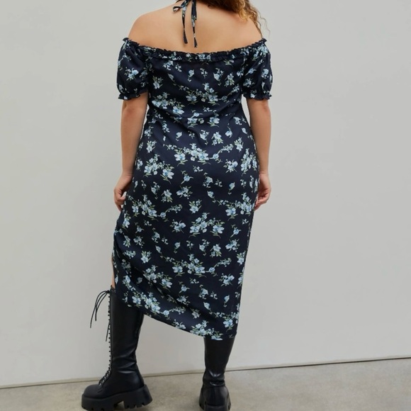 Cider Black Floral Midi Dress - Picture 5 of 7